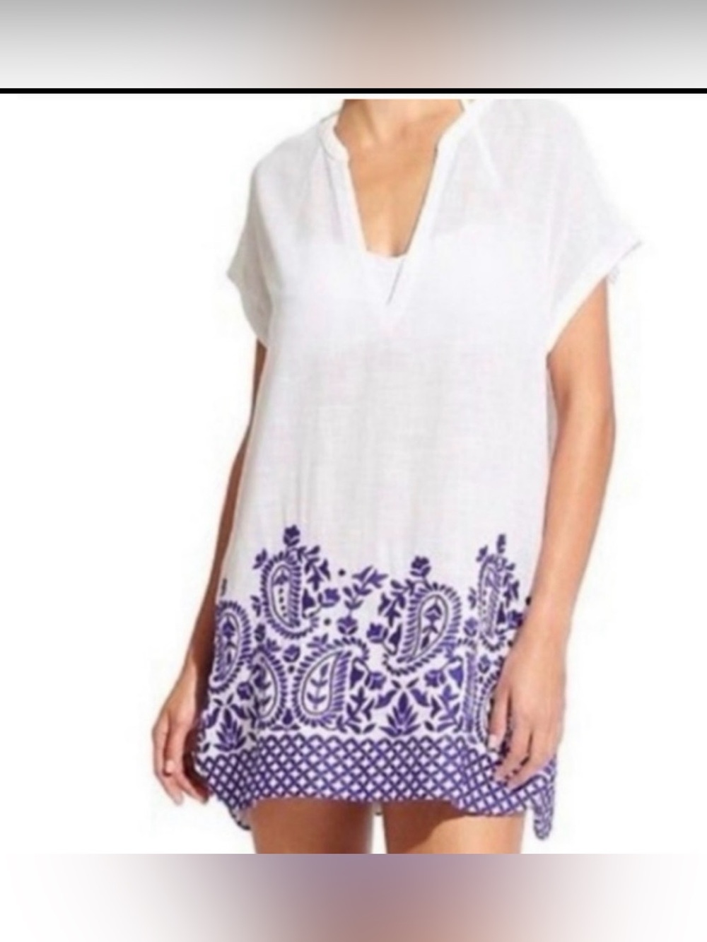 NWT Athleta XL Kaftan embroidered lux oversized swim cover up dress